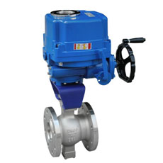 Electric flanged V type ball valve