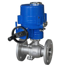 Electric two-way hard-seat flanged ball valve